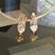 Boucles d'oreilles argent 925/000 petites gouttes cristal Swarovski ambre