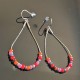 Boucles d'oreilles argent 925/000 gouttes perles de rocailles multicolore