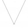 Collier solitaire Argent massif 925/000 et zirconium longueur 45 cm