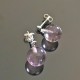 Boucles d'oreilles argent 925/000 boule pierre naturelle amethyste claire