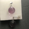 Boucles d'oreilles argent 925/000 boule pierre naturelle amethyste claire