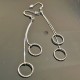 Longues boucles d'oreilles argent 925/000 pendantes chainettes anneaux