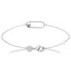 Bracelet argent massif 925/000 rhodié maillon ovale et perle