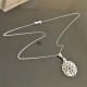 Collier argent 925/000 pendentif rosace en nacre naturelle 