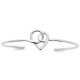 Bracelet jonc coeur argent massif 925/000