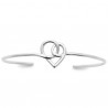 Bracelet jonc coeur argent massif 925/000