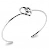 Bracelet jonc coeur argent massif 925/000