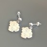 Boucles d'oreilles panda ourson en argent 925/000