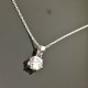 Collier pendentif solitaire zirconium rond argent massif 925/000 sur chaine