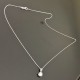 Collier pendentif solitaire zirconium rond argent massif 925/000 sur chaine