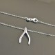 Collier pendentif os porte bonheur argent 925/000 et zirconium sur chaine