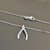 Collier pendentif os porte bonheur argent 925/000 et zirconium sur chaine