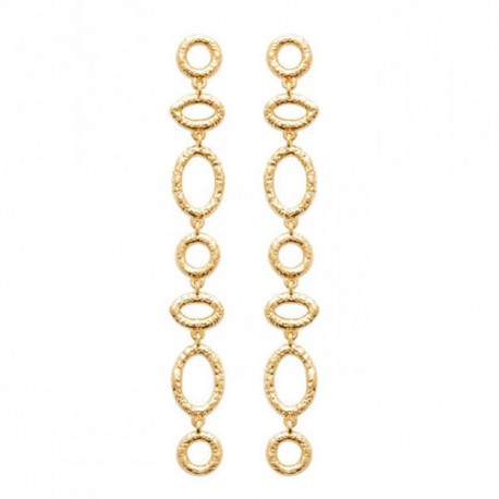 Boucles d'oreilles pendantes originales Plaqué Or 18 carats