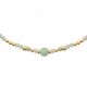 Collier Plaqué Or 18 carats perles aventurine Bijou pierres naturelles