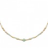 Collier Plaqué Or 18 carats perles aventurine Bijou pierres naturelles