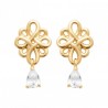 Boucles d'oreilles Plaqué Or 18 carats gouttes zirconium