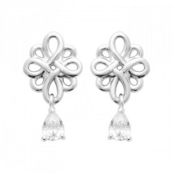 Boucles d'oreilles argent massif 925/000 gouttes zirconium