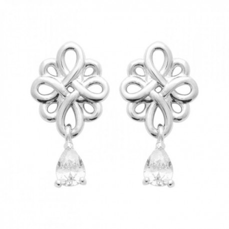 Boucles d'oreilles argent massif 925/000 gouttes zirconium