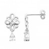 Boucles d'oreilles argent massif 925/000 gouttes zirconium