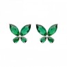 Boucles d'oreilles puces papillons argent massif 925/000 et zirconium