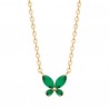 Collier papillon Plaqué Or 18 carats et zirconium vert