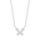 Collier papillon argent massif 925/000 et zirconium