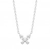 Collier papillon argent massif 925/000 et zirconium