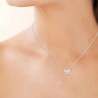 Collier papillon argent massif 925/000 et zirconium