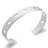 Bracelet jonc argent massif 925/000 coeurs ajourés