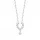 Collier argent massif 925/000 et zirconium Bijou pampille