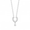 Collier argent massif 925/000 et zirconium Bijou pampille