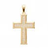 Pendentif croix Plaqué Or 18 carats et zirconium Bijou mixte