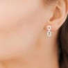 Boucles d'oreilles étriers argent massif 925/000 et zirconium