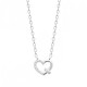 Collier coeur argent massif 925/000 et zirconium