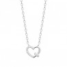 Collier coeur argent massif 925/000 et zirconium