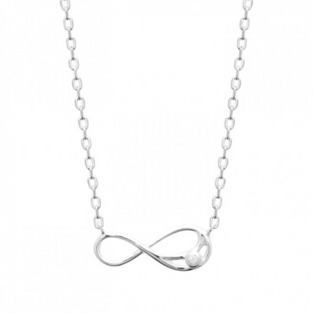 Collier infini argent massif 925/000 et zirconium