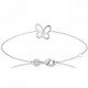 Bracelet coeurs papillon argent massif 925/000 et zirconium