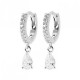 Boucles d'oreilles argent massif 925/000 pendantes gouttes zirconium