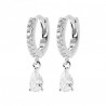 Boucles d'oreilles argent massif 925/000 pendantes gouttes zirconium