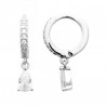 Boucles d'oreilles argent massif 925/000 pendantes gouttes zirconium