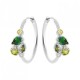 Boucles d'oreilles argent massif 925/000 zirconium et pierres vertes