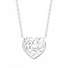 Collier coeur arabesque argent massif 925/000