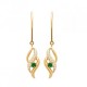 Boucles d'oreilles pendantes Plaqué Or 18 carats et Zirconium