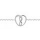 Bracelet coeur infini argent massif 925/000 et zirconium