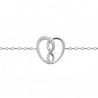 Bracelet coeur infini argent massif 925/000 et zirconium