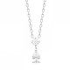 Collier argent massif 925/000 goutte zirconium