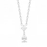 Collier argent massif 925/000 goutte zirconium