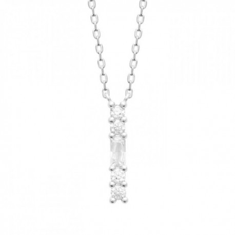 Collier argent massif 925/000 et zirconium Bijou tendance