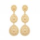 Boucles d'oreilles pendantes gouttes arabesque Plaqué Or 18 carats