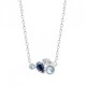 Collier argent massif 925/000 et pierres bleues